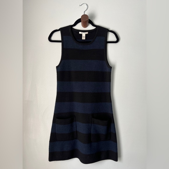 Alice + Olivia Mod Wool Dress in Black and Navy, Size Small - Picture 1 of 5